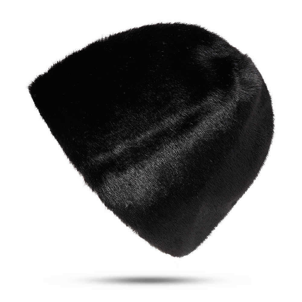 Unisex-Winter-Warm-Mink-Fur-Hat-Imitation-Fur-Russian-Style-Brimless-Windproof-Flat-Hat-1378924