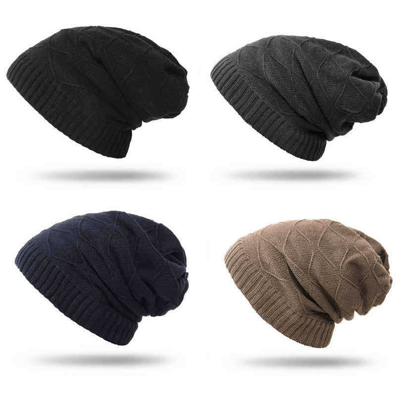 Unisex-Winter-Warm-Thickened-Velvet-Liner-Knitted-Hat-Outdoor-Casual-Baggy-Beanie-Cap-1216706