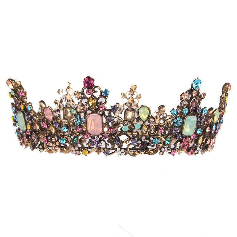 Vintage-Gold-Inlaid-Colored-Diamond-Hairband-Geometric-Metal-Rhinestone-Crown-Tiara-Party-Hair-Acces-1548962
