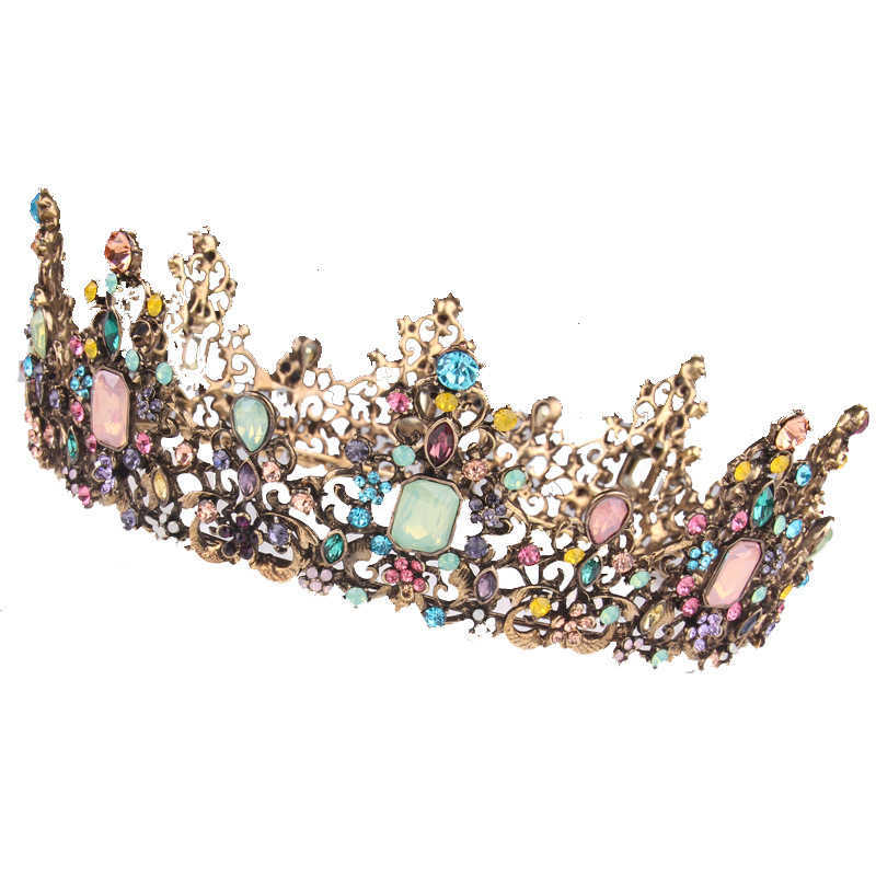 Vintage-Gold-Inlaid-Colored-Diamond-Hairband-Geometric-Metal-Rhinestone-Crown-Tiara-Party-Hair-Acces-1548962