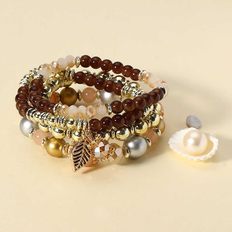 Vintage-Multilayer-Crystal-Bead-Chain-Bangle-Leaf-Pendant-Stretch-Bracelet-for-Women-1209979