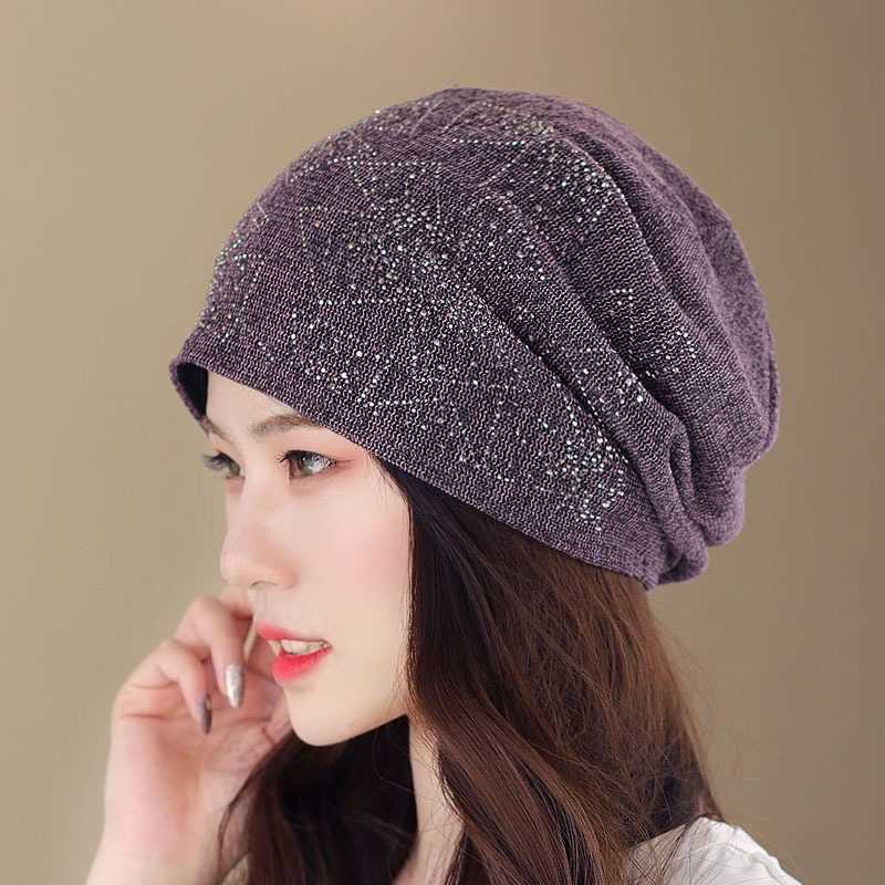 Vintage-Polyester-Breathable-Beanie-Cap-Women-Earmuffs-Flexible-Turban-Cap-1436206