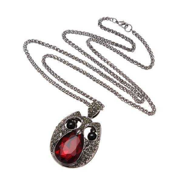 Vintage-Rhinestone-Hollow-Beads-Eyes-Owl-Sweater-Pendant-Necklace-990057