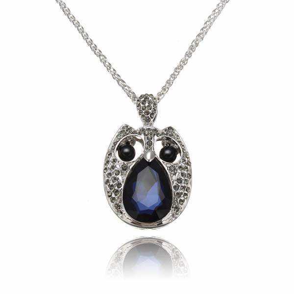 Vintage-Rhinestone-Hollow-Beads-Eyes-Owl-Sweater-Pendant-Necklace-990057