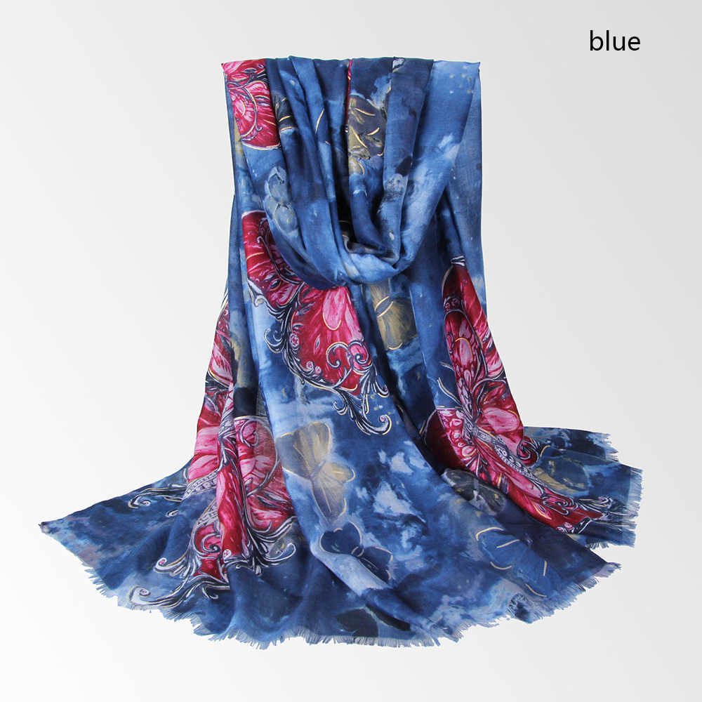 Vintage-Women-Vintage-Lightweight-Floral-Print-Scarf-Large-Size-Flower-Shawl-1335747