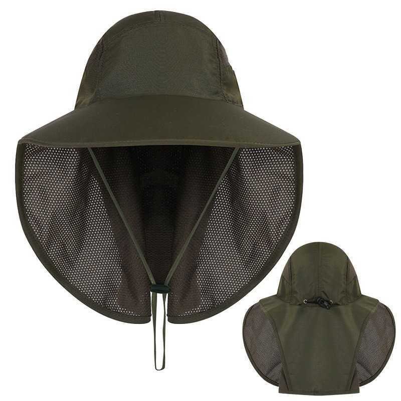 Wide-Nylon-Waterproof-Bucket-Hat-Sunscreen-UV-Protection-Fishing-Hat-with-Neck-amp-Face-Flap-Cover-C-1414965