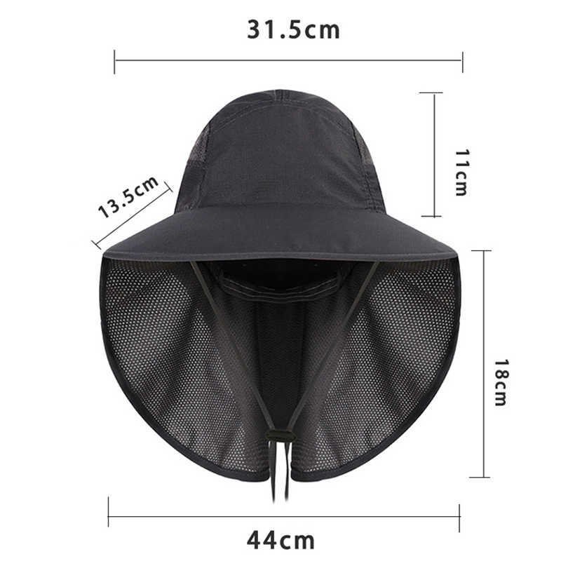 Wide-Nylon-Waterproof-Bucket-Hat-Sunscreen-UV-Protection-Fishing-Hat-with-Neck-amp-Face-Flap-Cover-C-1414965