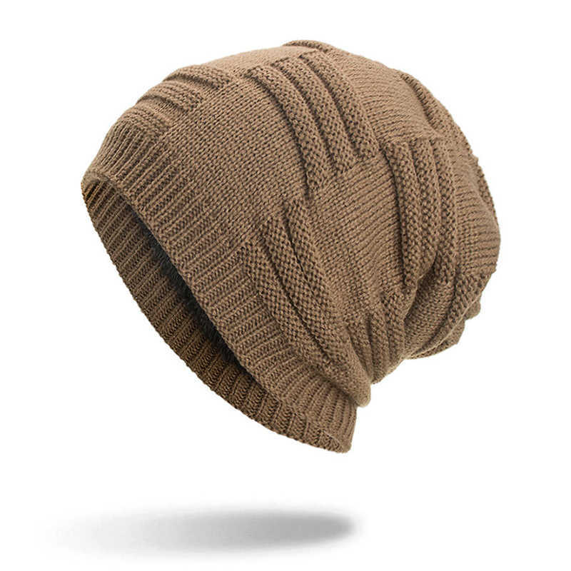 Winter-Plus-Velvet-Thicken-Hedging-Cap-Double-Layers-Earmuffs-Knitted-Beanie-Hat-1344391