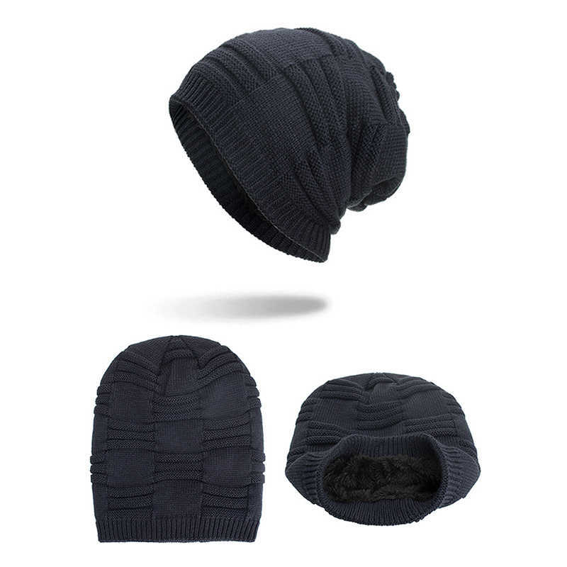 Winter-Plus-Velvet-Thicken-Hedging-Cap-Double-Layers-Earmuffs-Knitted-Beanie-Hat-1344391