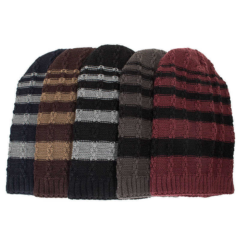 Winter-Stripe-Coral-Fleece-Double-Layers-Beanie-Caps-Outdoor-Thicken-Knitted-Hat-for-Men-Women-1344199