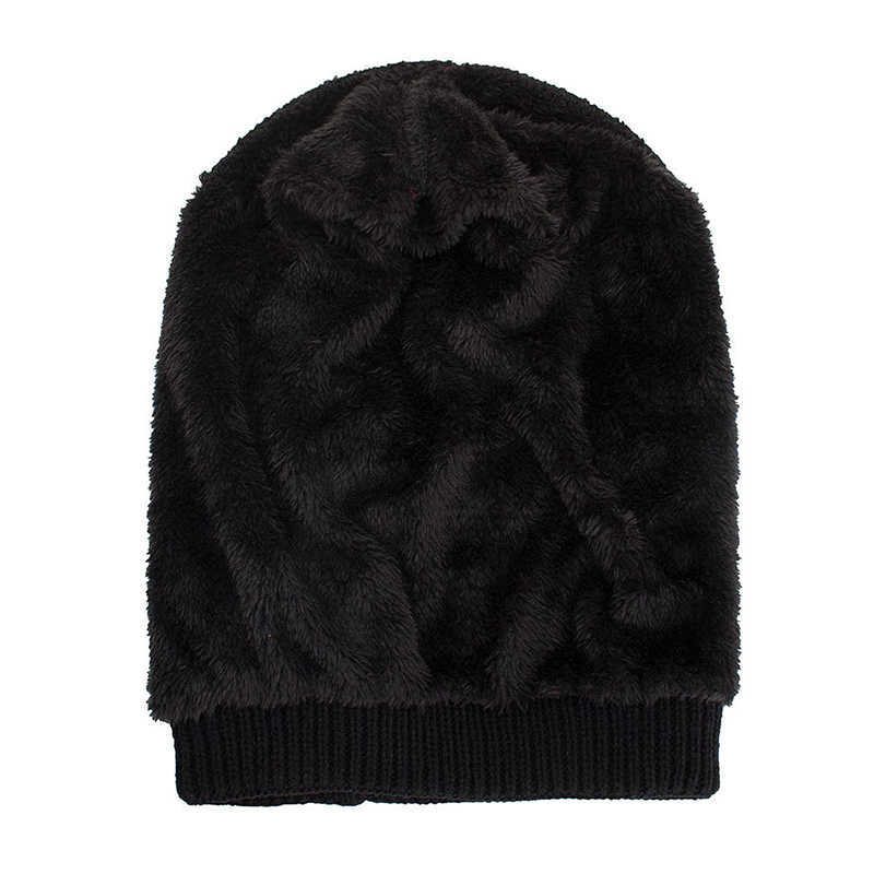 Winter-Stripe-Plaid-Plus-Velvet-Earmuffs-Knitted-Hat-Double-Layers-Slouch-Beanie-Caps-1344362