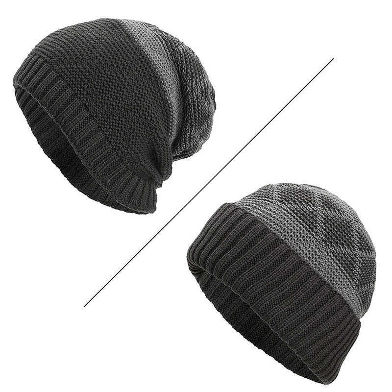 Winter-Warm-Plaid-Fleecy-Curlable-Beanie-Caps-Outdoor-Slouch-Double-Layers-Knitted-Hat-1344218