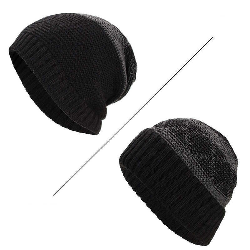 Winter-Warm-Plaid-Fleecy-Curlable-Beanie-Caps-Outdoor-Slouch-Double-Layers-Knitted-Hat-1344218