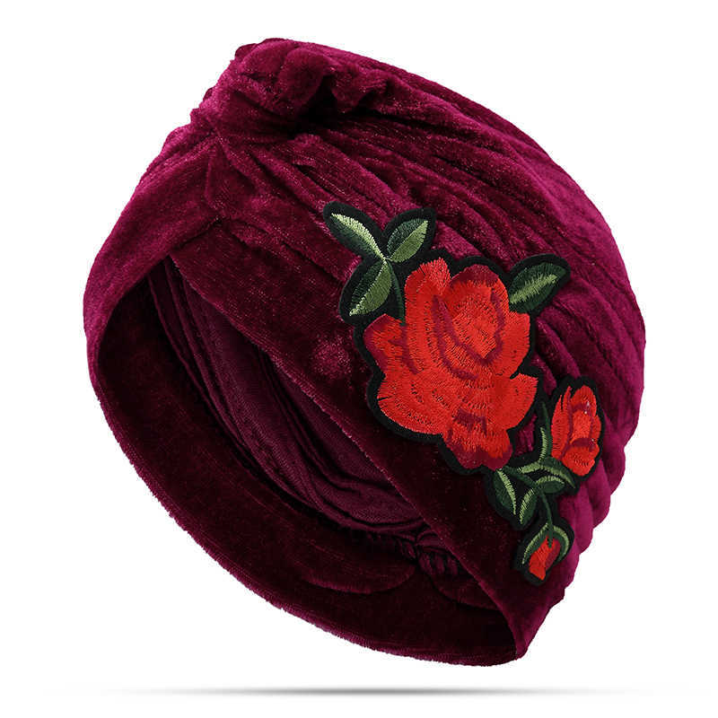 Winter-Warm-Vintage-Flannelette-Embroidered-Beanie-Caps-Outdoor-Ethnic-Turban-Hat-for-Women-1265466