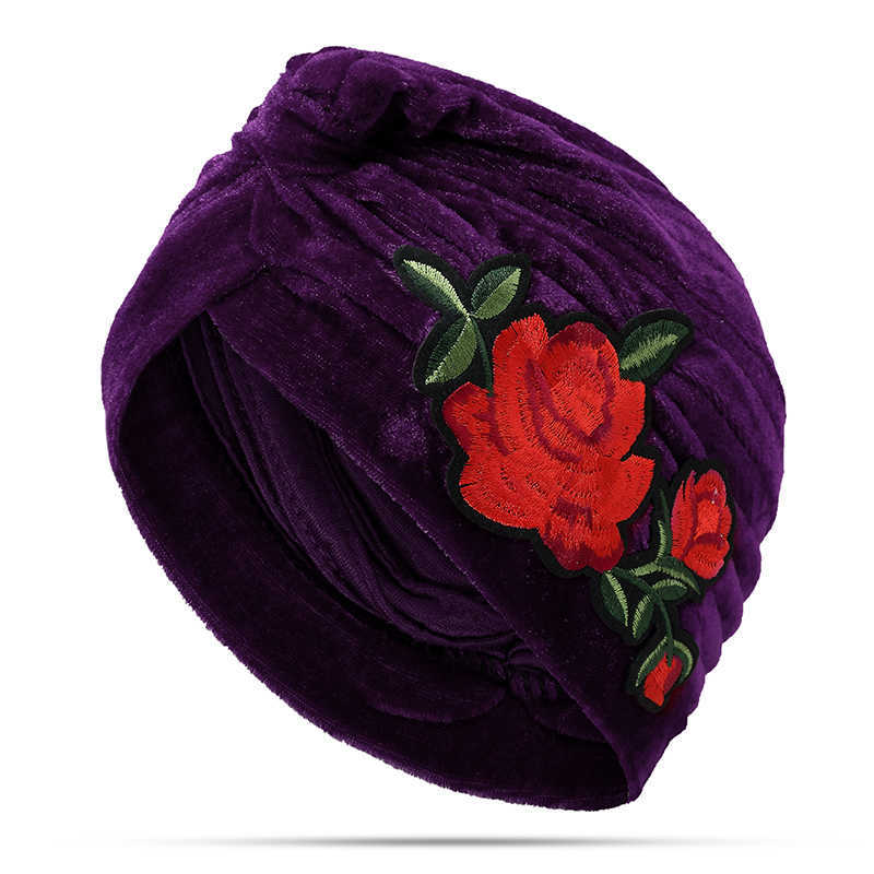 Winter-Warm-Vintage-Flannelette-Embroidered-Beanie-Caps-Outdoor-Ethnic-Turban-Hat-for-Women-1265466