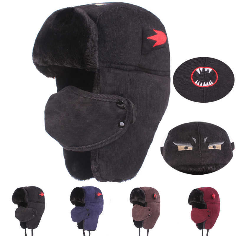 Winter-Windproof--Thicken-Plus-Velvet-Trapper-Hat-with-Flap-Mask-for-Men-Outdoor-Skiing-Sport-1351460