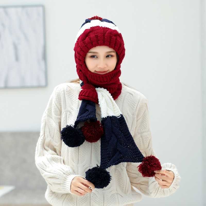 Winter-Womens-Thicken-Plush-Knit-Beanie-Hat-Scarf-Set-Casual-Patchwork-Earmuffs-Ski-Skullcap-1368126