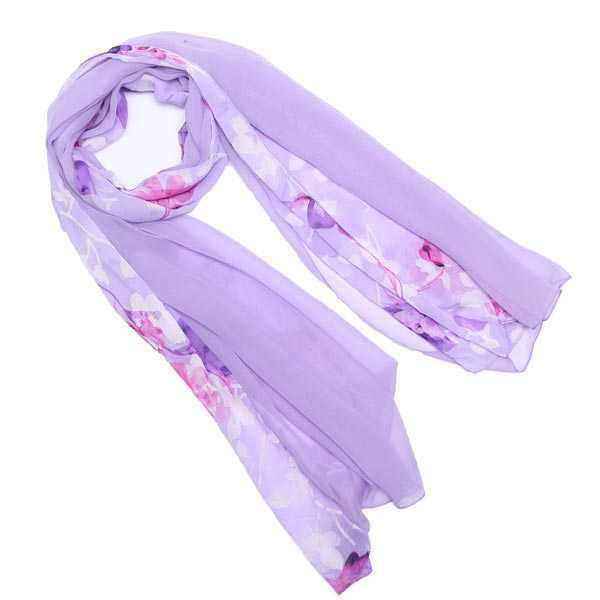 Woman-Floral-Print-Jacquard-Weave-Long-Scarf-922753