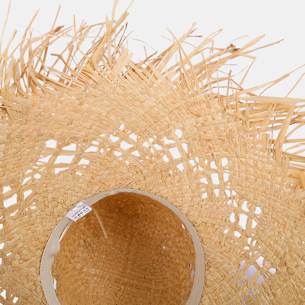 Woman-Lafite-Grass-Gole-Fine-Leather-Rope-Bow-Shade-Straw-Hat-1509276