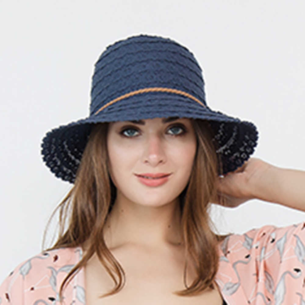 Woman-Multi-color-Openwork-Petal-Pattern-Summer-Sunscreen-Woven-Straw-Hat-1509295