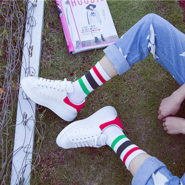 Women-Autumn-Warm-Striped-Cotton-Middle-Tube-Socks-Casual-Sports-Breathable-Socks-1176901