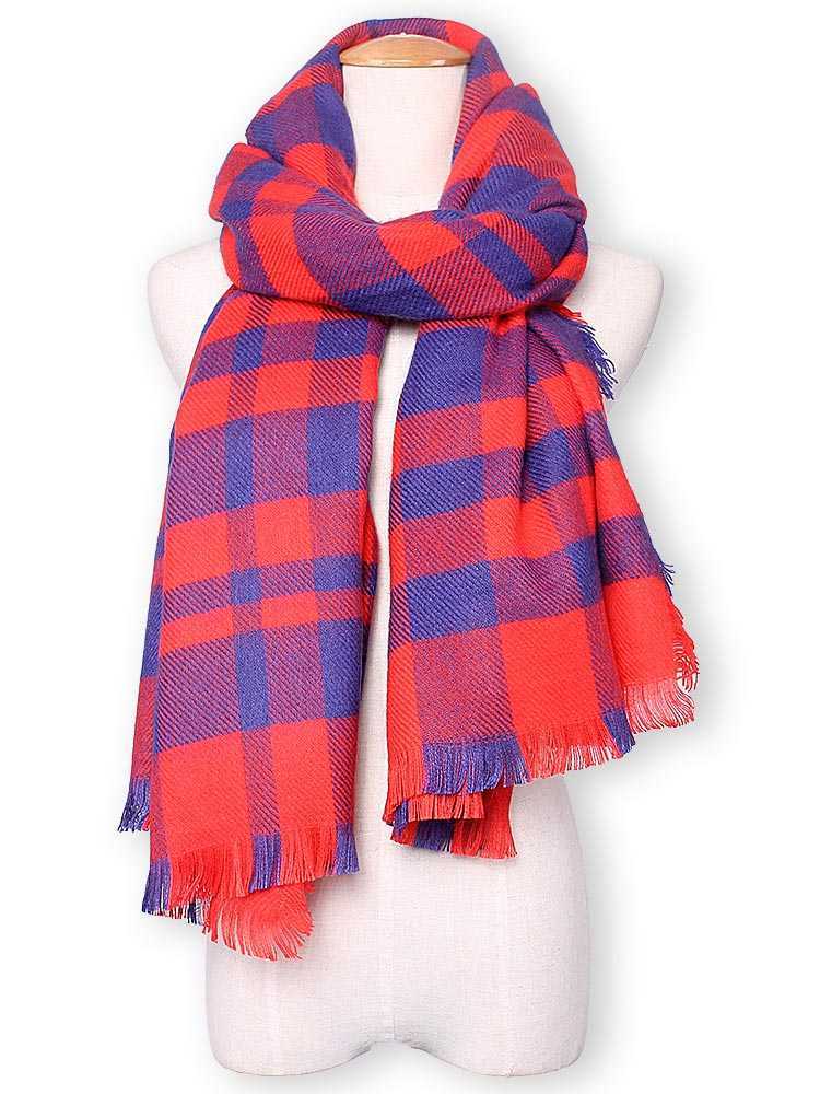 Women-Autumn-Winter-Grid-Long-Wool-Scarf-Shawl-957548