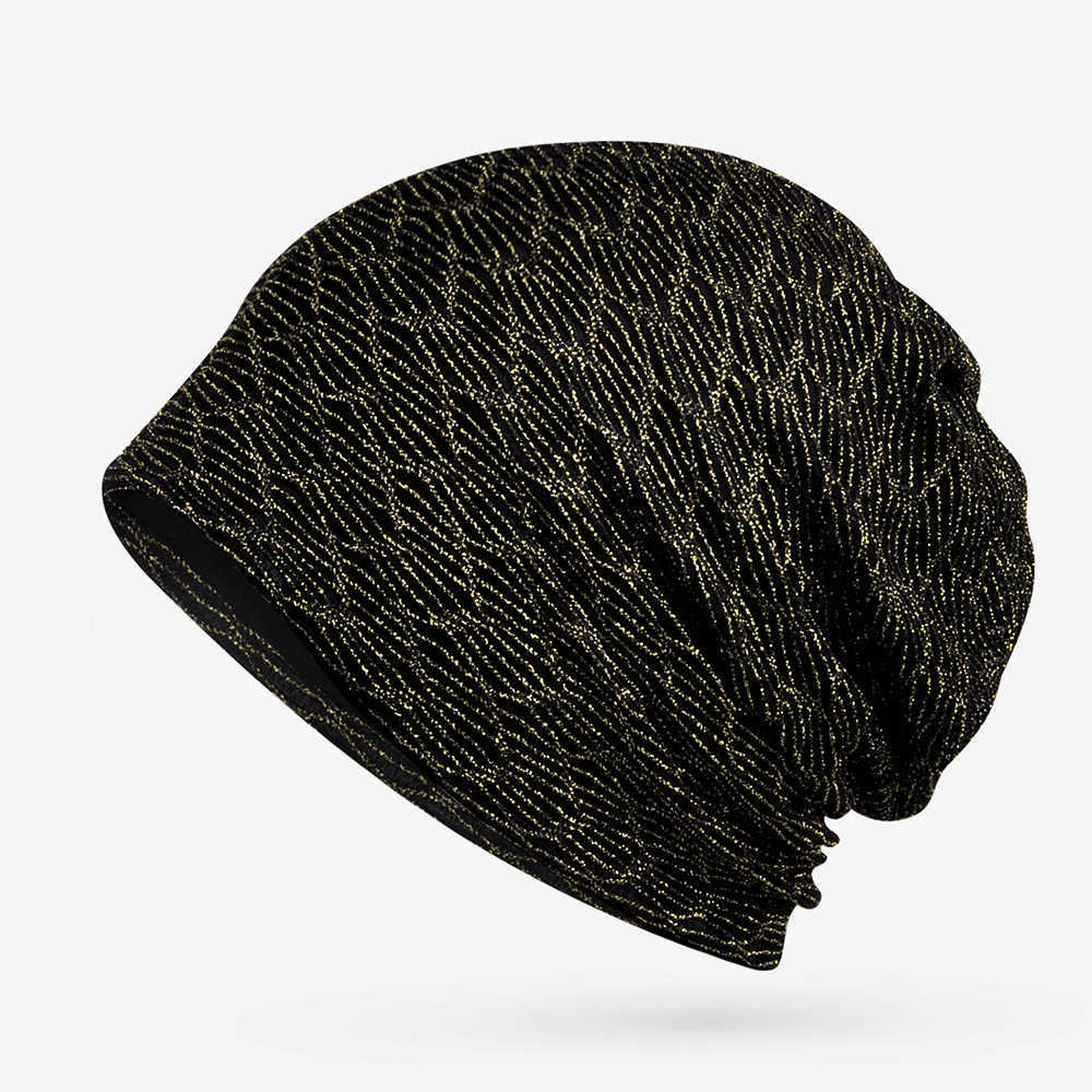 Women-Black-Breathable-Double-Use-Turban-Collar-Summer-Outdoor-Beanie-Hats-1286698