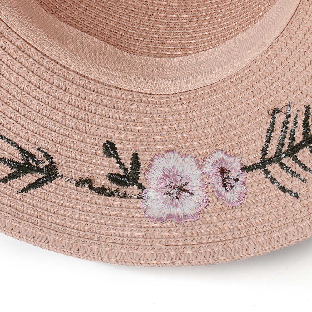 Women-Bow-Foldable-Sunscreen-Bucket-Straw-Hat-Outdoor-Casual-Travel-Beach-Sea-Floppy-Hat-1455384