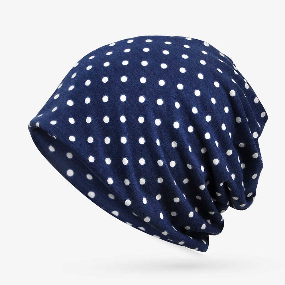 Women-Breathable-Cotton-Double-Use-Turban-Collar-Pregnant-Wave-Point-Beanie-Hats-1286692