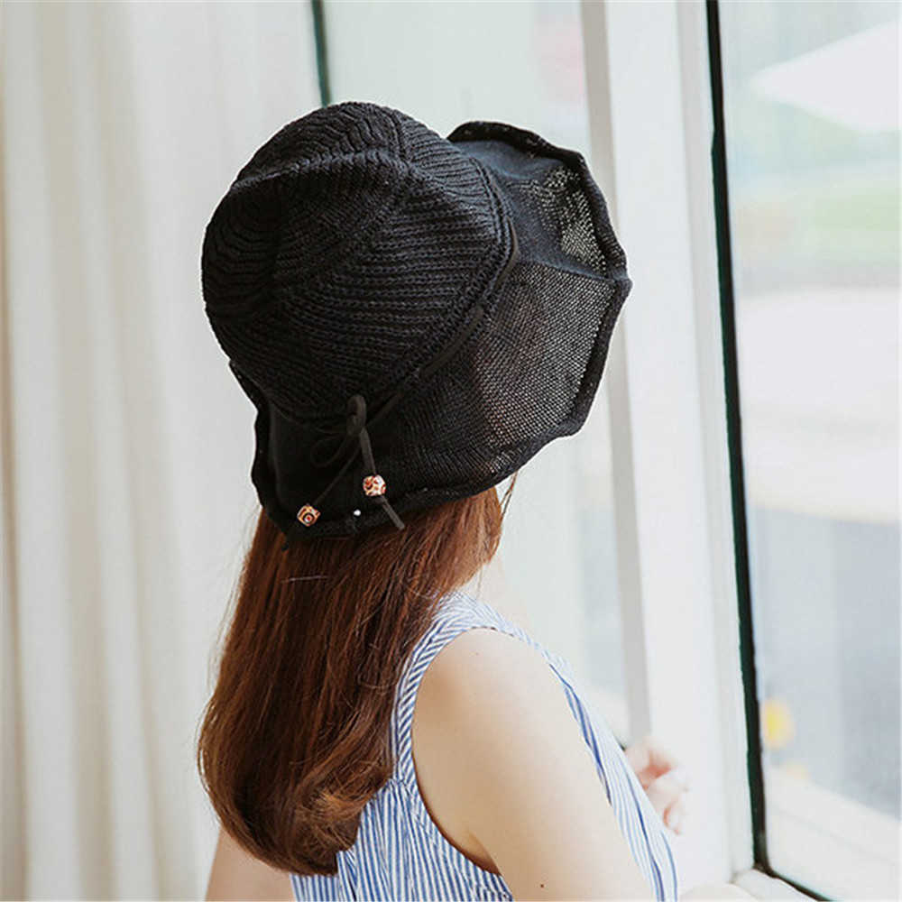 Women-Breathable-Knitted-Sunscreen-Fisherman-Hat-Casual-Travel-Shoppping-Visor-Bucket-Hat-1187613