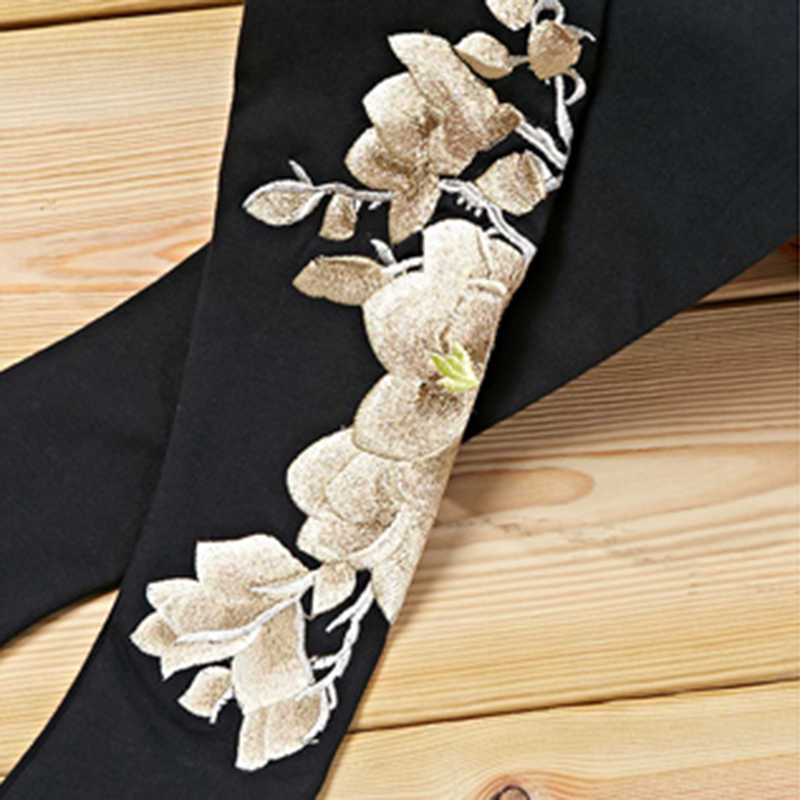 Women-Cashmere-Embroidered-Flowers-Velvet-Warm-Long-Sleeves-Half-Finger-Wrist-Glove-1340531