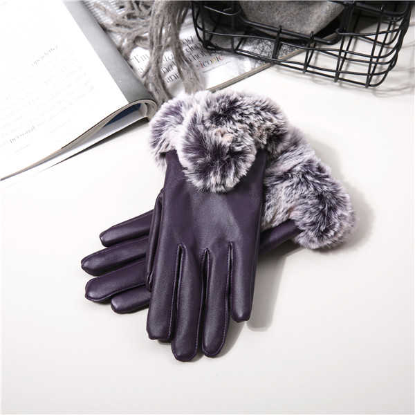 Women-Cold-Winter-Warm-Thick-Rabbit-Fur-PU-Leather-Texting-Screen-Waterproof-Windproof-Ski-Gloves-1231586