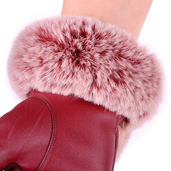 Women-Cold-Winter-Warm-Thick-Rabbit-Fur-PU-Leather-Texting-Screen-Waterproof-Windproof-Ski-Gloves-1231586