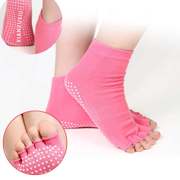 Women-Colorful-Five-Finger-Toe-Yoga-Anti-Skid-Socks-Gym-Exercise-Fitness-Sports-Pilates-Comfortable-1116866