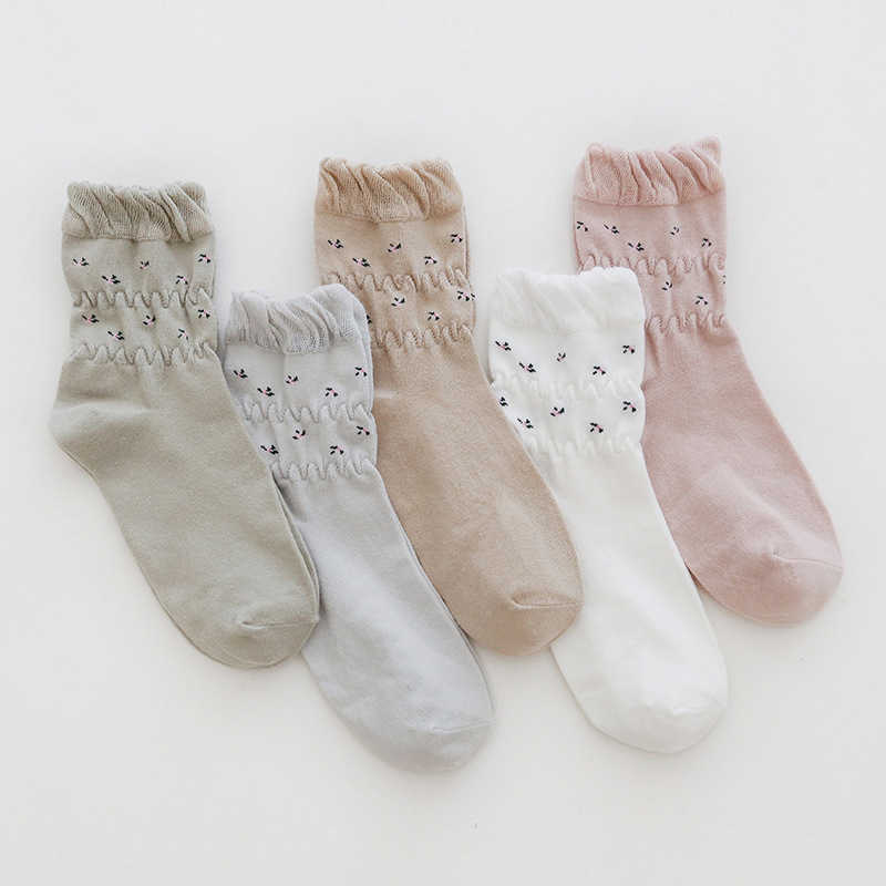 Women-Combed-Cotton-Athletic-Socks-Indoor-Floral-Breathable-Deodorization-Floor-Tube-Sock-1369053