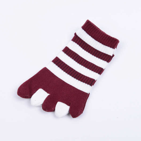 Women-Cotton-Color-Five-Toe-Socks-Wide-Stripes-Comfortable-Toe-Socks-1274319