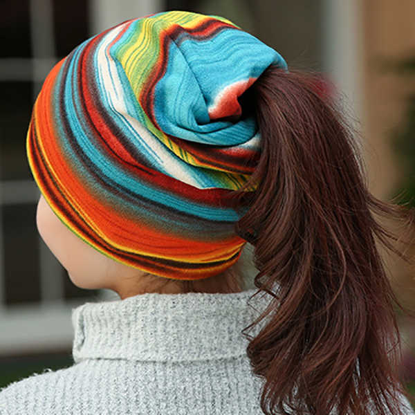 Women-Cotton-Colorful-Multifunctional-Beanie-Hat-Scarf-Casual-Windproof-Double-Layers-Cap-Collar-1193727