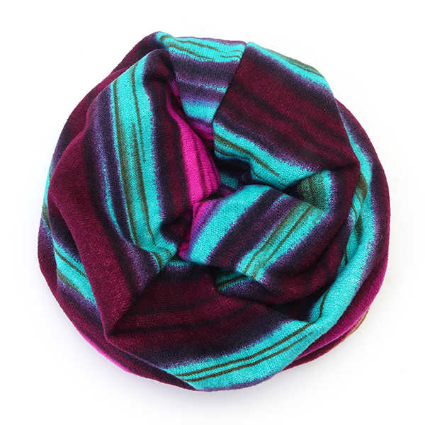 Women-Cotton-Colorful-Multifunctional-Beanie-Hat-Scarf-Casual-Windproof-Double-Layers-Cap-Collar-1193727