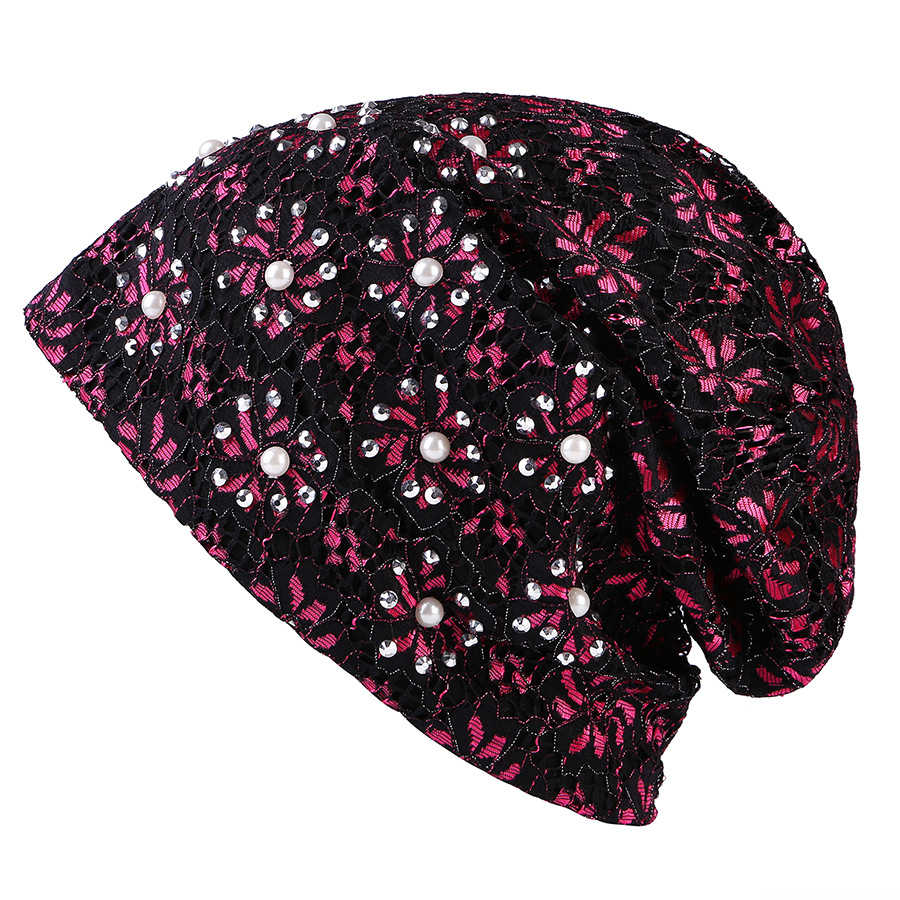 Women-Cotton-Hollow-Out-Rhinestone-Bonnet-Outdoor-Slouchy-Earmuffs-Skull-Cap-Beanie-1325195