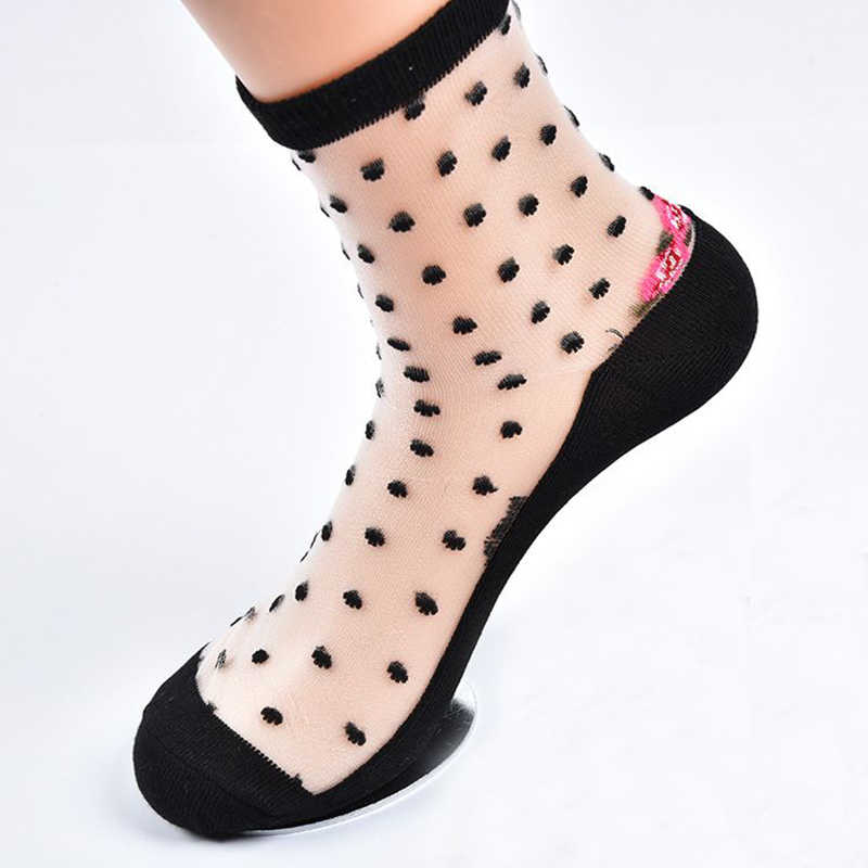 Women-Cotton-Lace-Transparent-Breathable-Skid-Resistance-Long-Tube-Sock-1307744