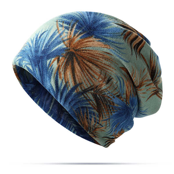 Women-Cotton-Printing-Leaf-Beanies-Cap-Dual-Use-Ear-Protection-Scarf-and-Hat-1196886