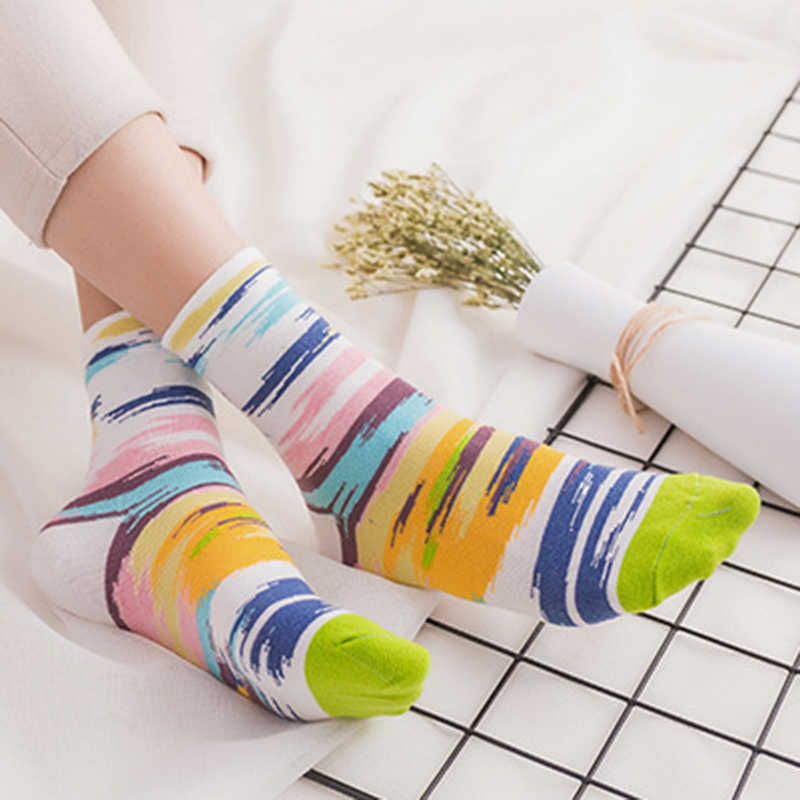 Women-Cotton-Striped-Athletic-Socks-Outdoor-Good-Elastic-Tube-Sock-1338583