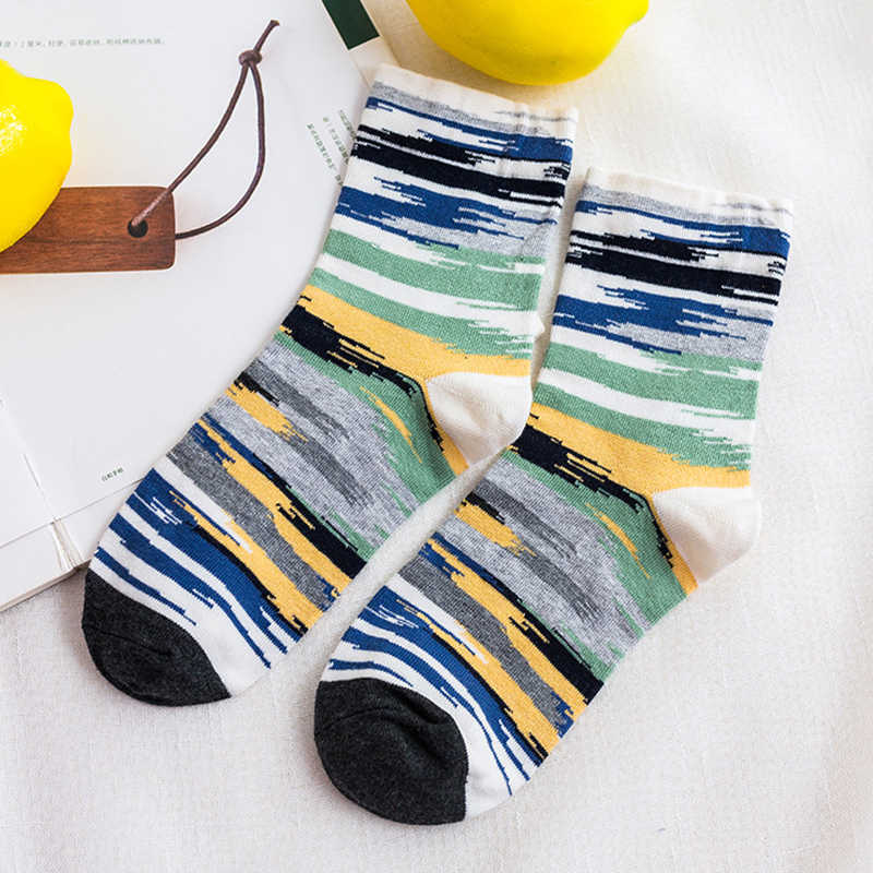 Women-Cotton-Striped-Athletic-Socks-Outdoor-Good-Elastic-Tube-Sock-1338583