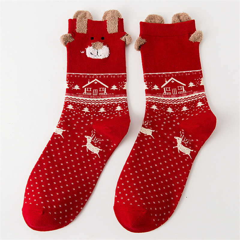 Women-Cute-Christmas-Elk-Cotton-Socks-Warm-Soft-Middle-Tube-Socks-1219204