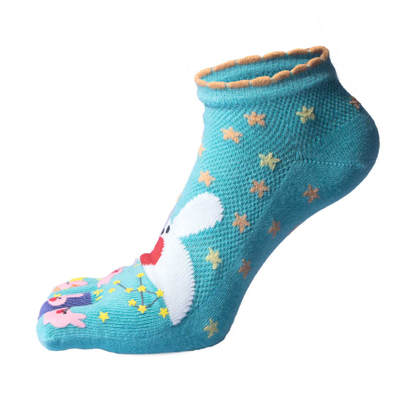 Women-Cute-Printing-Ankle-Socks-Cotton-Cartoon-Five-Toes-Breathable-Socks-1202725