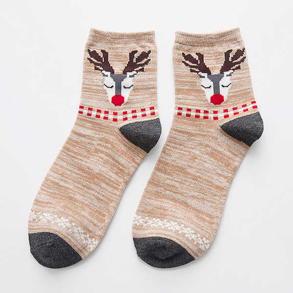 Women-Deer-Painting-Cotton-Socks-Retro-Christmas-Warm-Ankle-Socks-1224865