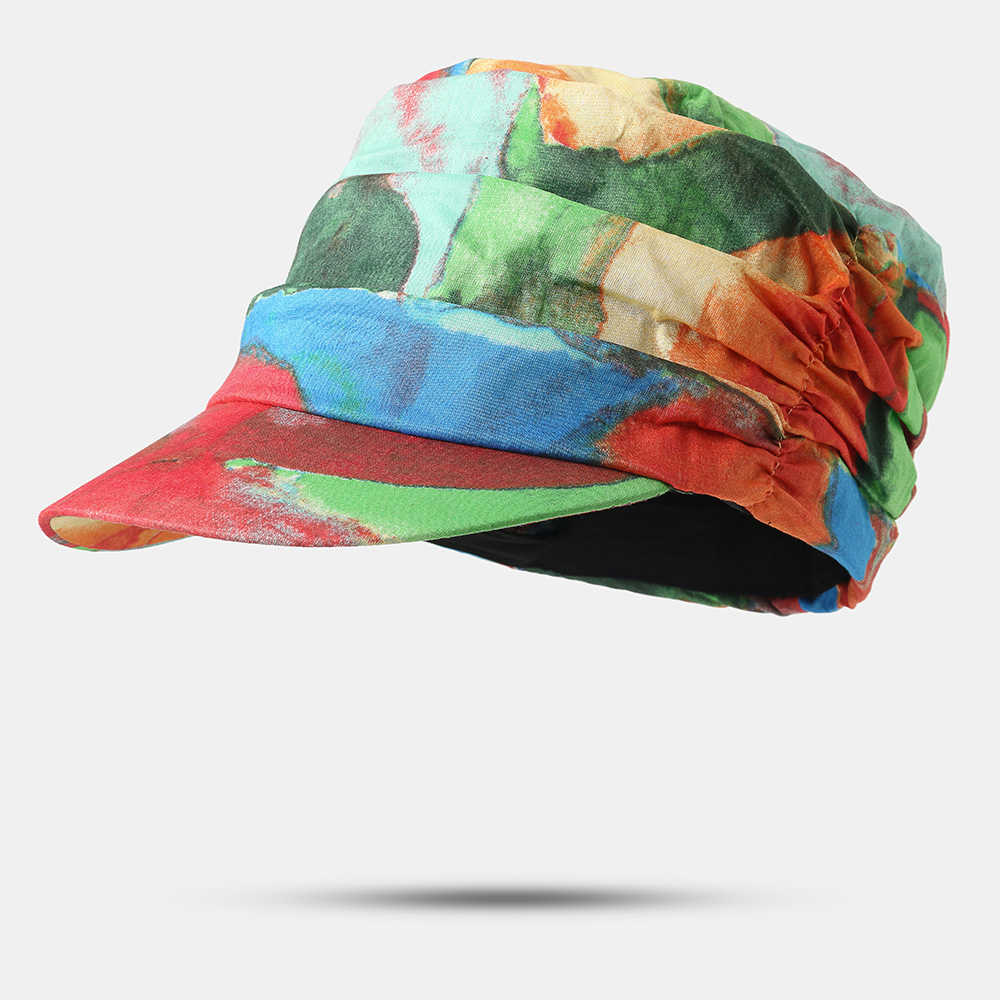 Women-Ethnic-Style-Cap-Printed-Hat-Flat-Cap-1536858