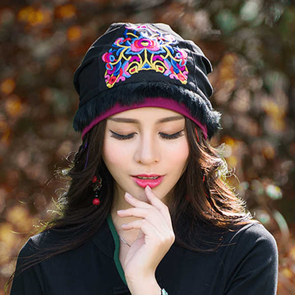 Women-Ethnic-Style-Skullcap-Thin-Cotton-Breathable-Beanie-Hat-Embroidery-Printting-Turban-Cap-1265422