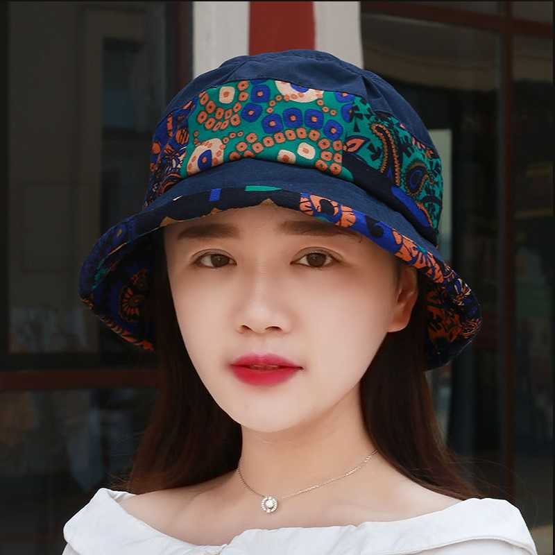 Women-Ethnic-Style-Sunscreen-Wide-Brimmed-Bucket-Hat-Sun-Protection-Fisherman-Cap-1433344