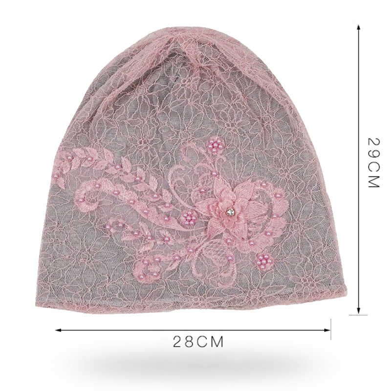 Women-Fashion-Lace-Double-Layers-Chemical-Beanie-Cap-Outdoor-Hollow-Out-Breathable-Turban-Hat-1330538